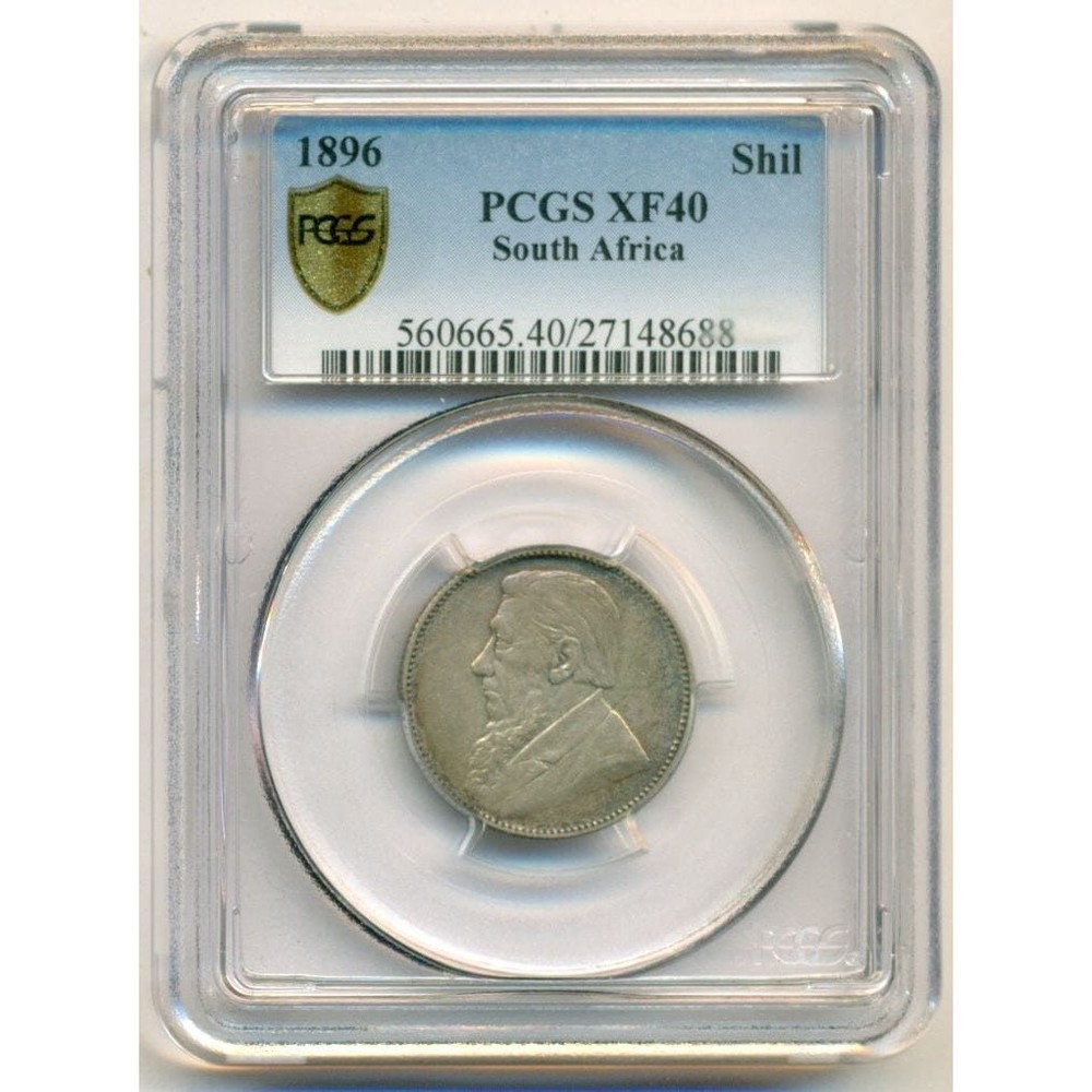 South Africa 1896 Silver Shilling XF40 PCGS